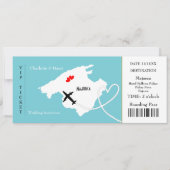 Ticket boarding Pass Wedding Destination Majorca Kaart (Voorkant)