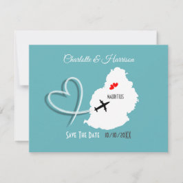Ticket boarding Pass Wedding Destination Mauritius Save The Date