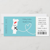 Ticket Boarding Pass Wedding Destination Portugal Kaart (Voorkant)