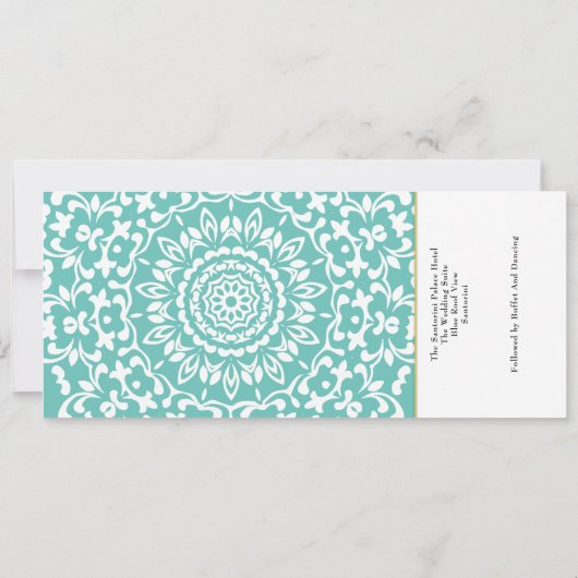 Ticket Boarding Pass Wedding Destination Santorini Kaart (Achterkant)