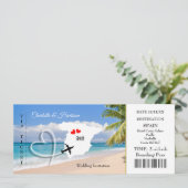 Ticket Boarding Pass Wedding Destination Spain Kaart (Staand voorkant)