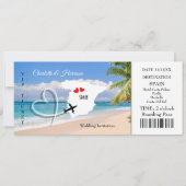 Ticket Boarding Pass Wedding Destination Spain Kaart (Voorkant)