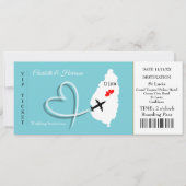 Ticket Boarding Pass Wedding Destination St Lucia Kaart (Voorkant)