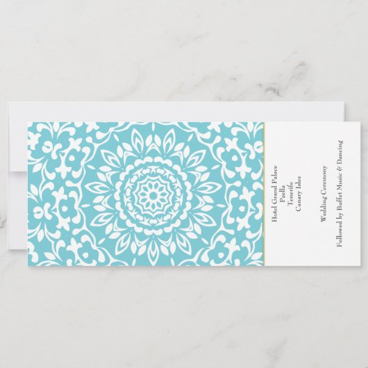 Ticket Boarding Pass Wedding Destination Tenerife Kaart (Achterkant)