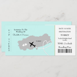 Ticket Boarding Pass Wedding Destination Turkey Kaart