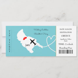 Ticket Boarding Pass Wedding Destination Zante Kaart