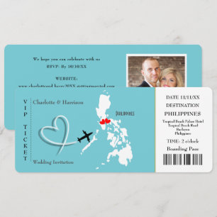 Ticket Boarding Pass Wedding Filipijnen Foto Kaart