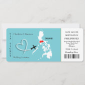 Ticket Boarding Pass Wedding Filipijnen Kaart (Voorkant)