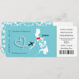 Ticket Boarding Pass Wedding Filipijnen Kaart