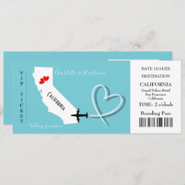 Ticket BoardingPass Wedding Destination California Kaart