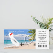 Ticket BoardingPass Wedding Destination California Kaart (Staand voorkant)