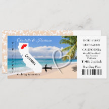 Ticket BoardingPass Wedding Destination California