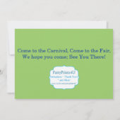 Ticket Booth en Carrousel, Carnival Circus Party Kaart (Achterkant)