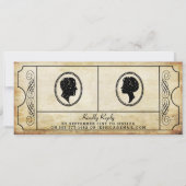 ticket bruiloft repetitie dineruitnodiging kaart (Achterkant)