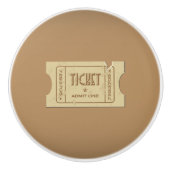 Ticket Ceramic Knob. Keramische Knop (Voorkant)