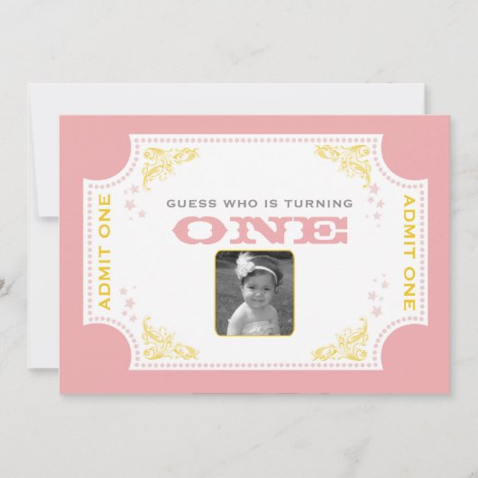 Ticket Circus Birthday Uitnodiging (Voorkant)