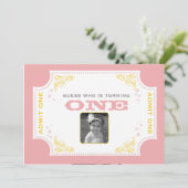 Ticket Circus Birthday Uitnodiging (Staand voorkant)