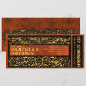 Ticket Cocktails en Kostuums Feest Kaart (Voorkant / Achterkant)