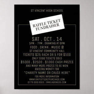 Ticket Design, Raffle Ticket Fundraiser Event Poster