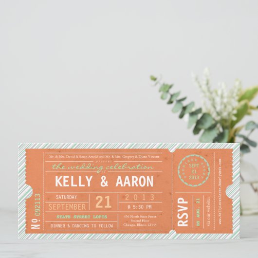  Ticket Diagonaal Stripe Weddenschap Kaart (Staand voorkant)