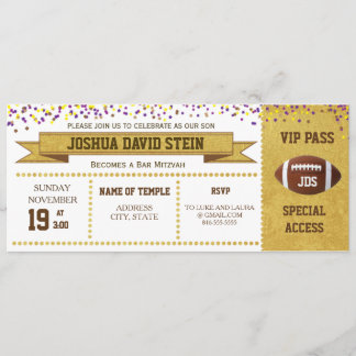 Ticket Football thema Bar Mitzvah Kaart