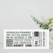 Ticket Green sparen de Uitnodiging van de Datum (Staand voorkant)