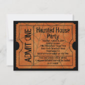 Ticket Haunted House Halloween Kaart (Voorkant)