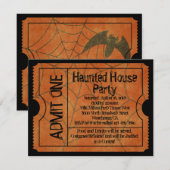 Ticket Haunted House Halloween Kaart (Voorkant / Achterkant)
