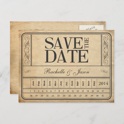 Ticket II — Sla de datumstempel op Aankondigingskaart (Voorkant / Achterkant)