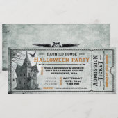 Ticket II van de  Haunted House Halloween Party Kaart (Voorkant / Achterkant)
