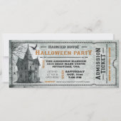 Ticket II van de  Haunted House Halloween Party Kaart (Voorkant)