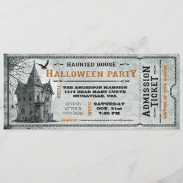 Ticket II van de Haunted House Halloween Party Kaart