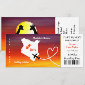 Ticket Instapass Huwelijk Bestemming Kenia Kaart (Voorkant / Achterkant)