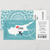 Ticket Instapass Trouwbestemming Cyprus Kaart (Voorkant / Achterkant)