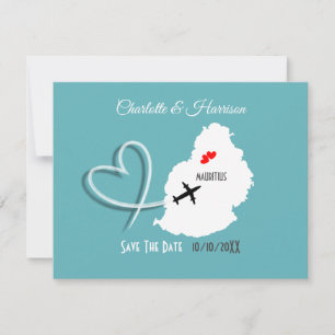 Ticket Instapkaart Huwelijk Bestemming Mauritius Save The Date