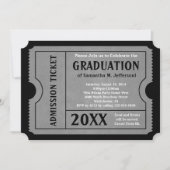 Ticket Invitation Black and Grey Afstuderen Kaart (Voorkant)