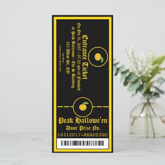 Ticket Invitation for Halowe'en Party 1 (Staand voorkant)