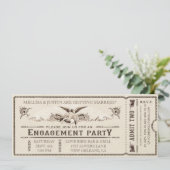 Ticket Invitation II van de Engagement Party Kaart (Staand voorkant)