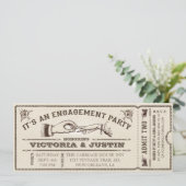 Ticket Invitation III van de Engagement Party Kaart (Staand voorkant)