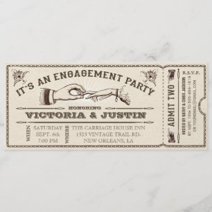Ticket Invitation III van de  Engagement Party Kaart
