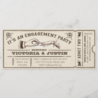 Ticket Invitation III van de  Engagement Party Kaart