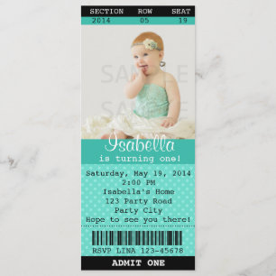 Ticket Invitation (Turquoise) Foto -Movie/Theater Kaart