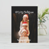Ticket Merry Kerstmis 1-fotokaart Feestdagenkaart (Staand voorkant)