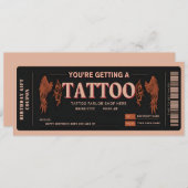 Ticket met voucher voor persoonlijk Tattoo Kaart (Voorkant / Achterkant)