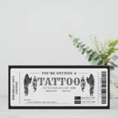 Ticket met voucher voor persoonlijk Tattoo Kaart (Staand voorkant)
