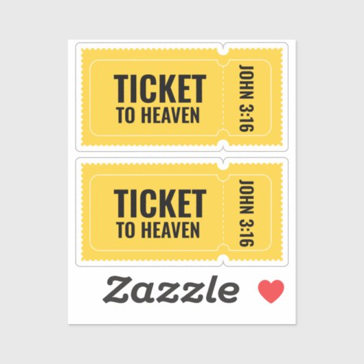 ticket naar de hemel sticker (Vel)