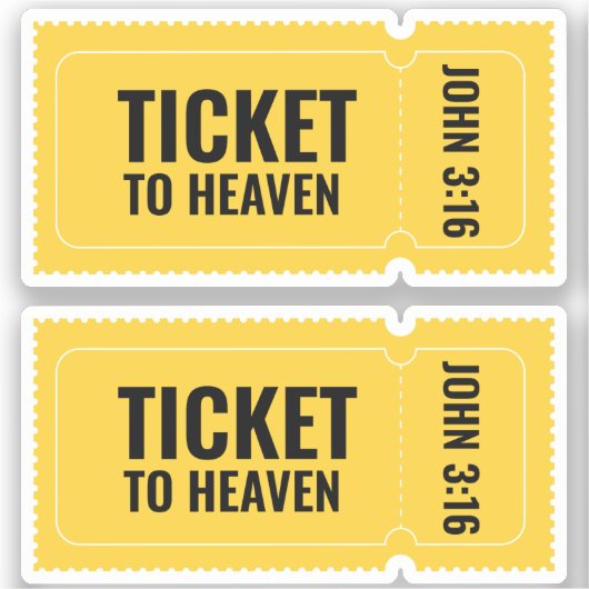 ticket naar de hemel sticker (Voorkant)