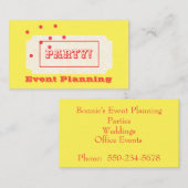 Ticket naar een Party Visitekaartje (Voorkant / Achterkant)