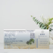 Ticket naar Paradise Bruiloft Bestemming Uitnodigi Kaart (Staand voorkant)