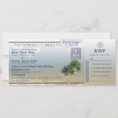 Ticket naar Paradise Bruiloft Bestemming Uitnodigi Kaart (Voorkant)